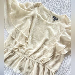 Express Cream Colored Flowy Boho Top | Size XL